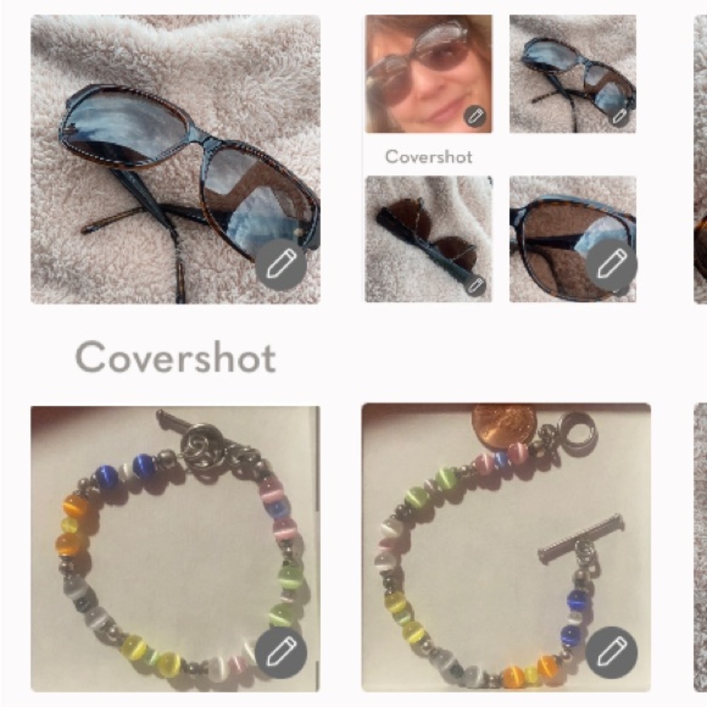 ELLEN Tracy Italy 🕶& 925 toggle catseye bead bracelet 7.5”
